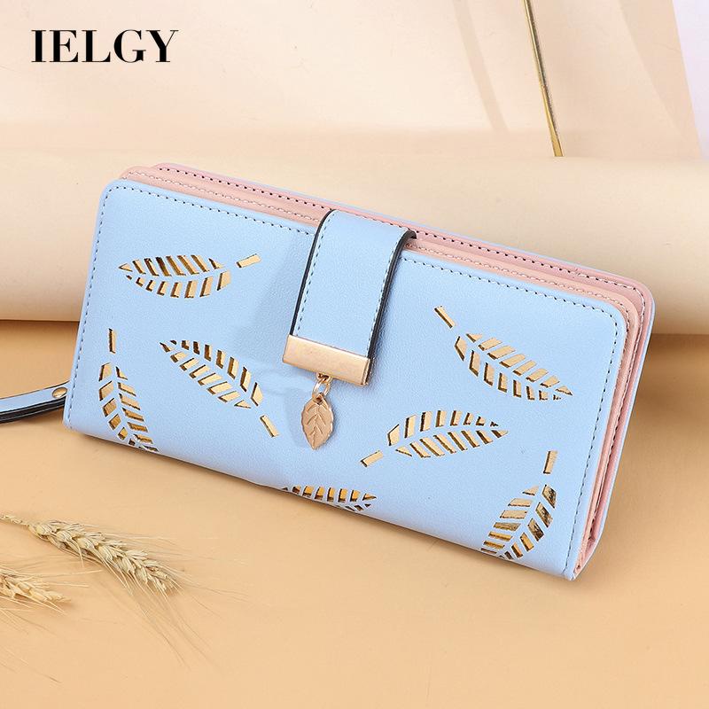 IELGY Ví Dài Có Khóa Kéo Thiết Kế Phong Cách Hàn Quốc Cho Nữ