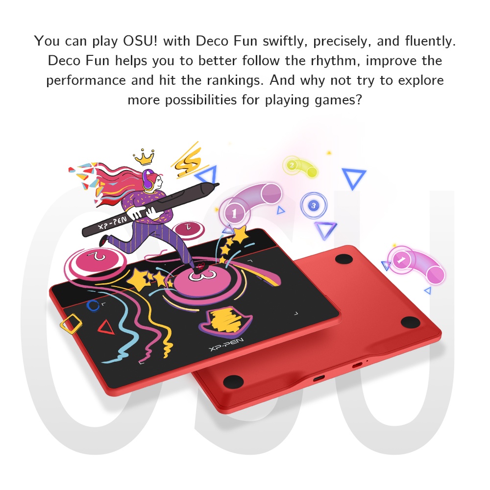 Bảng vẽ điện tử XPPen Deco Fun Bảng vẽ với bút 8192 mức độ áp lực hỗ trợ chơi game OSU & vẽ & dạy trực tuyến cho Android/ PC/ laptop