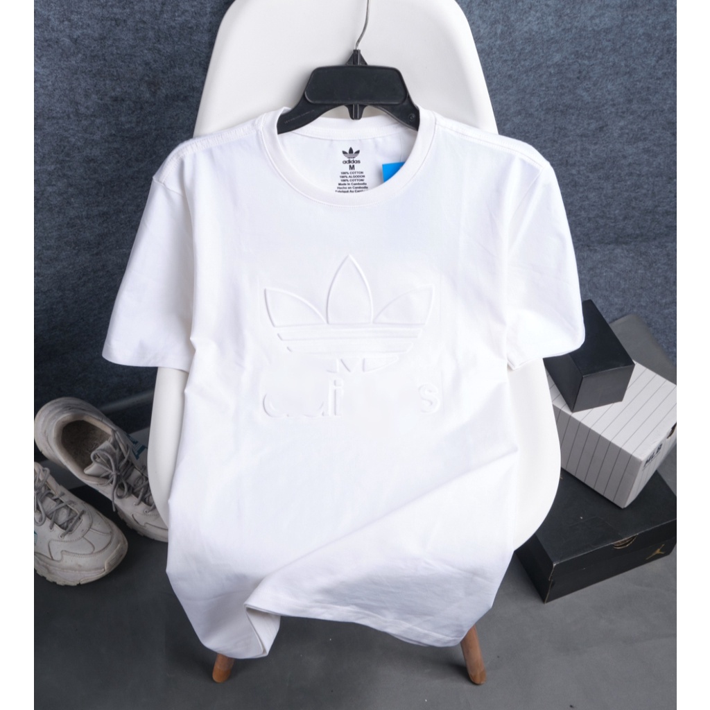 Áo thun nam cổ tròn 100% cotton in 3D Adidas