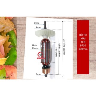 Rô to máy mài 1 tấc hiệu ken mã 9710, ruột mài ken 9710