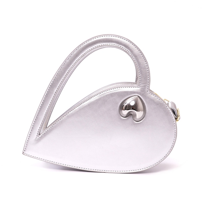 Ielgy niche Túi Đeo Chéo Màu Trơn Họa Tiết Trái Tim Cho Nữ