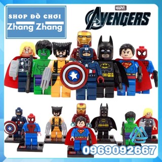 Đồ chơi Xếp hình Iron man Thor - Hulk Spider man Super man - Batman - Captain America - Wolverine Minifigures SY SY180