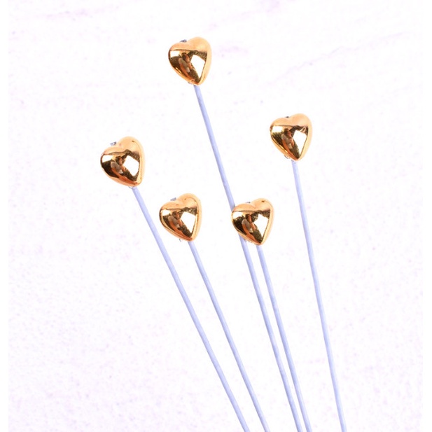 Set trái tim sắt màu vàng và bạc (combo 5 set)