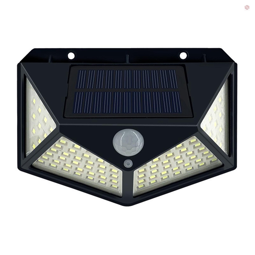 (Giao Hàng Nhanh 24H) Đèn LED 100 Bóng Sử Dụng Năng Lượng Mặt Trời Cảm Biến Chuyển Động Chống Nước Gắn Tường Lối Đi PIR Tự Động Bật / Tắt Hàng Rào Cửa Trước Ngoài Trời