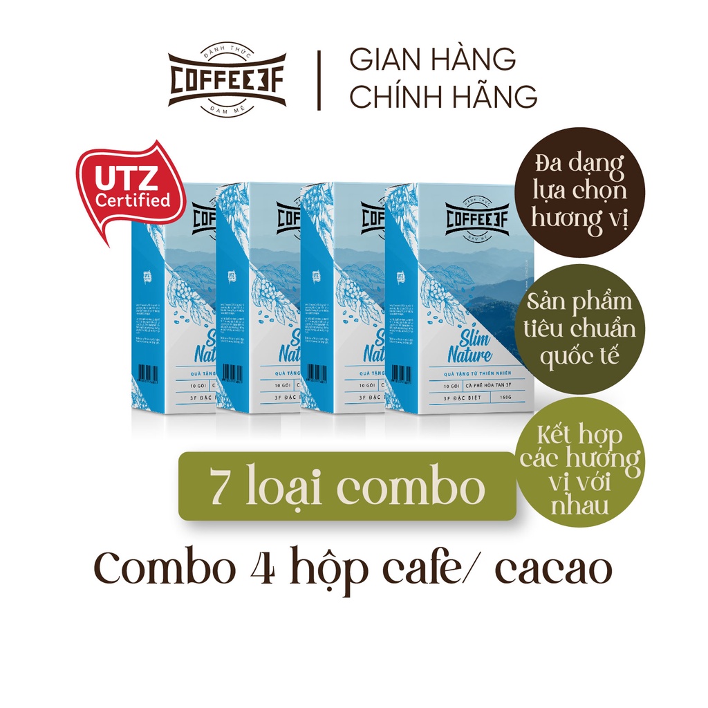 Combo 4 hộp cà phê hoà tan Coffee 3F (10 gói/hộp x 16g/gói)