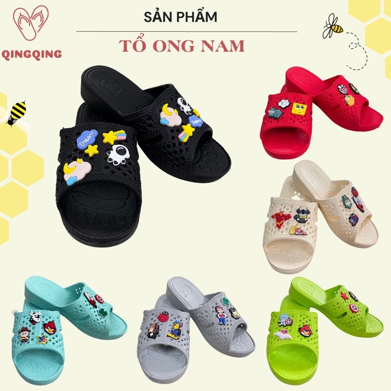 Dép tổ ong Nam,dép tổ ong nhiều màu (39 - 43) kèm Sticker Dễ Thương(Nên Đặt Lùi 1-2 size), Nhiều Màu,Nhựa EVA