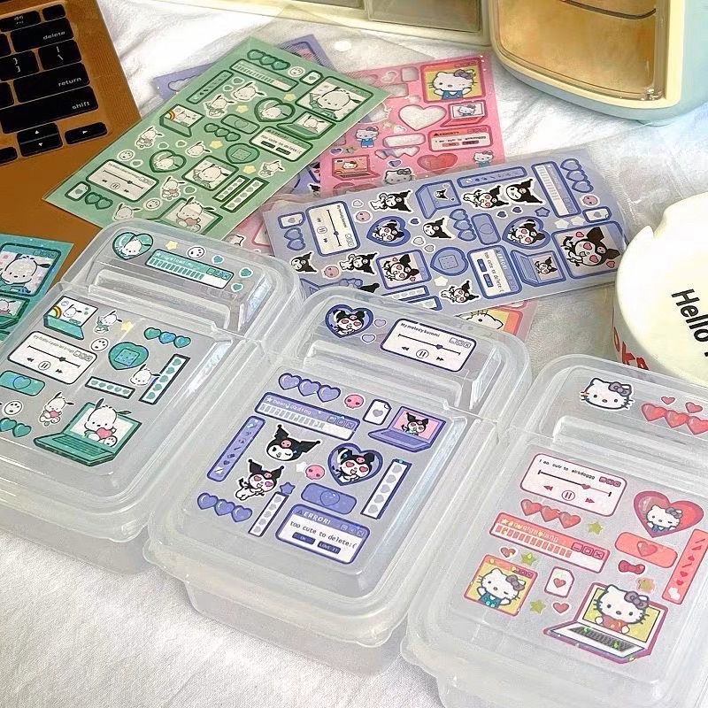 Sticker trang trí hoạt hình kim tuyến xinh xắn