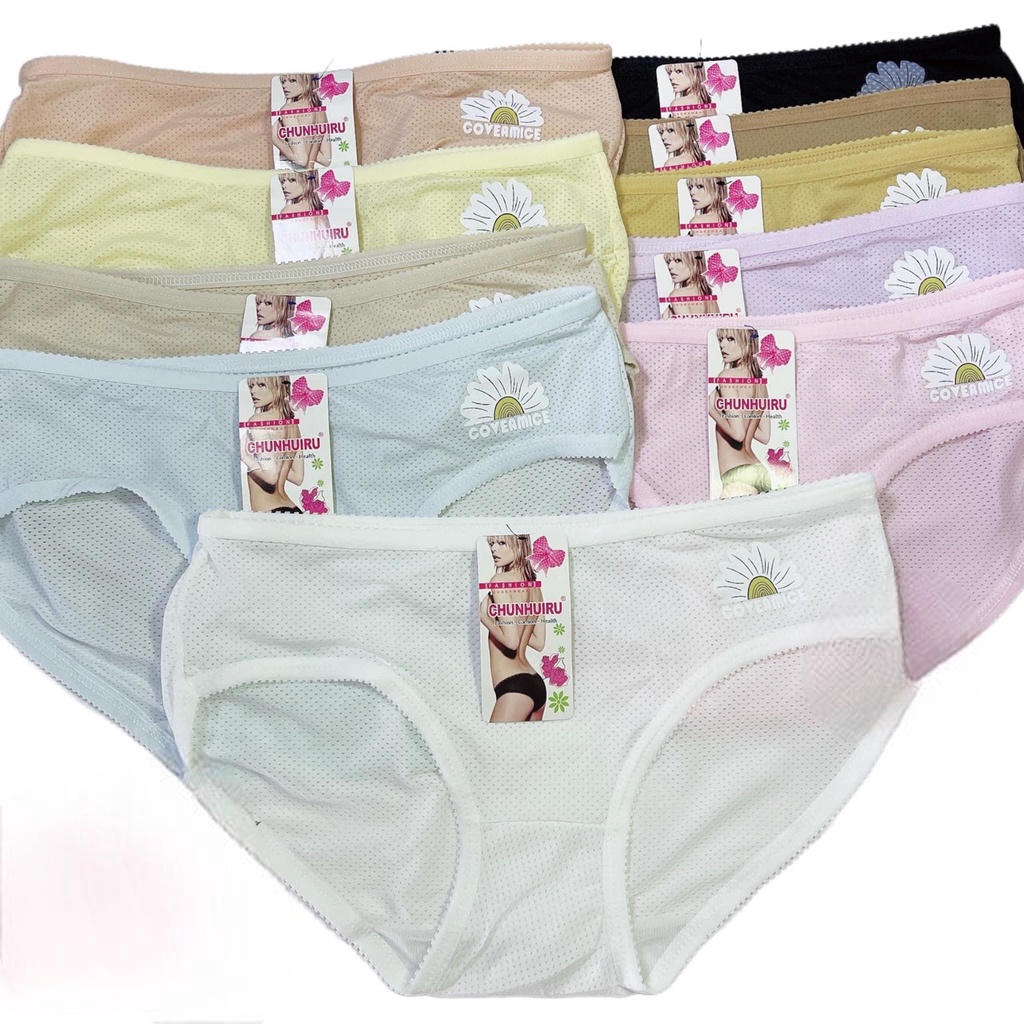 Bộ 10 quần lót nữ bigsize thông hơi hoa cúc Thái Lan cá tính, size 50-80kg (TH. 301-302-303)
