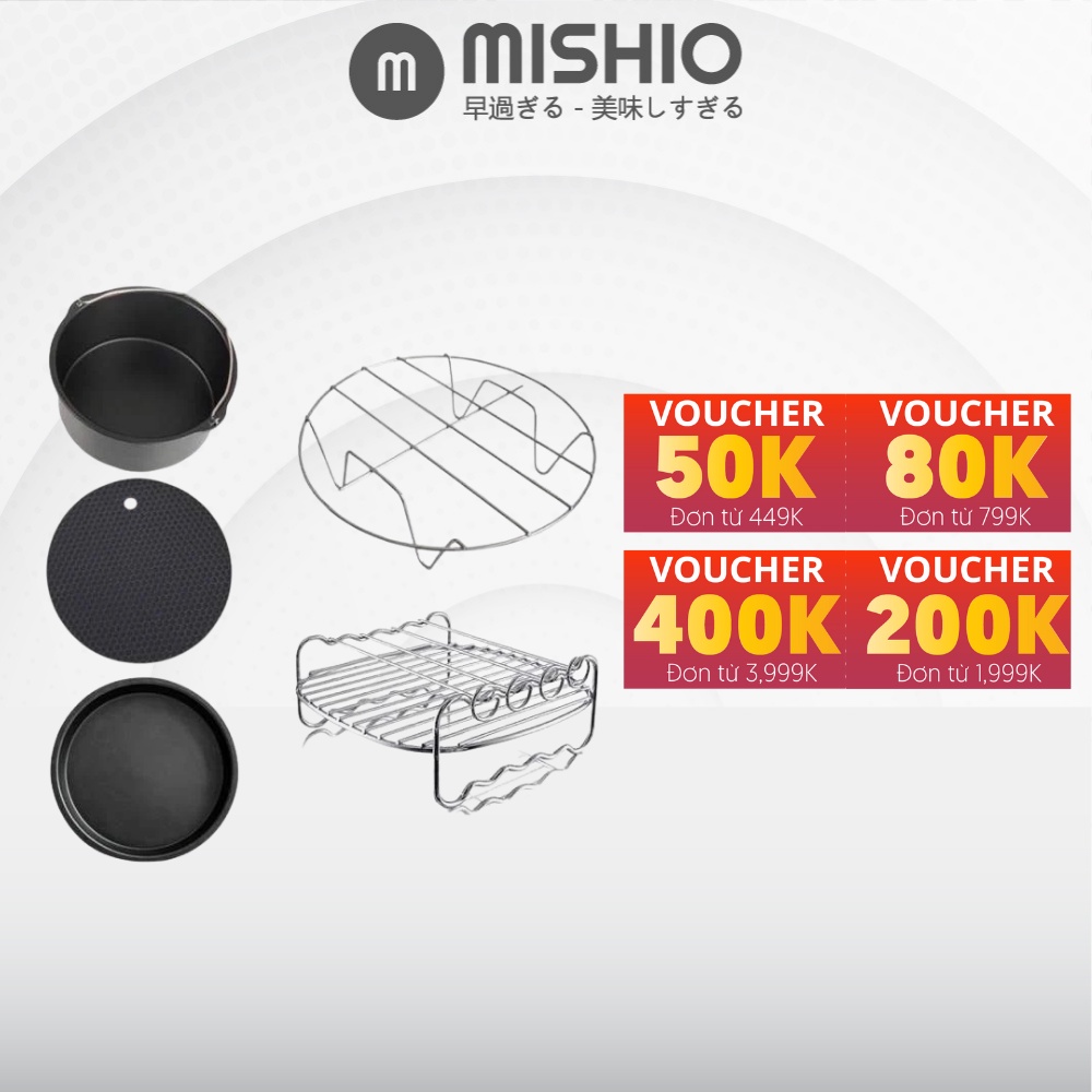 Phụ kiện khay Nồi Chiên Không Dầu Mishio cho nồi chiên size 3L đến 7L