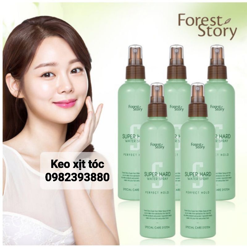 KEO XỊT TẠO NẾP VÀ DƯỠNG TÓC FOREST STORY SUPER HARD WATER SPRAY PERFECT HOLD MẪU MỚI