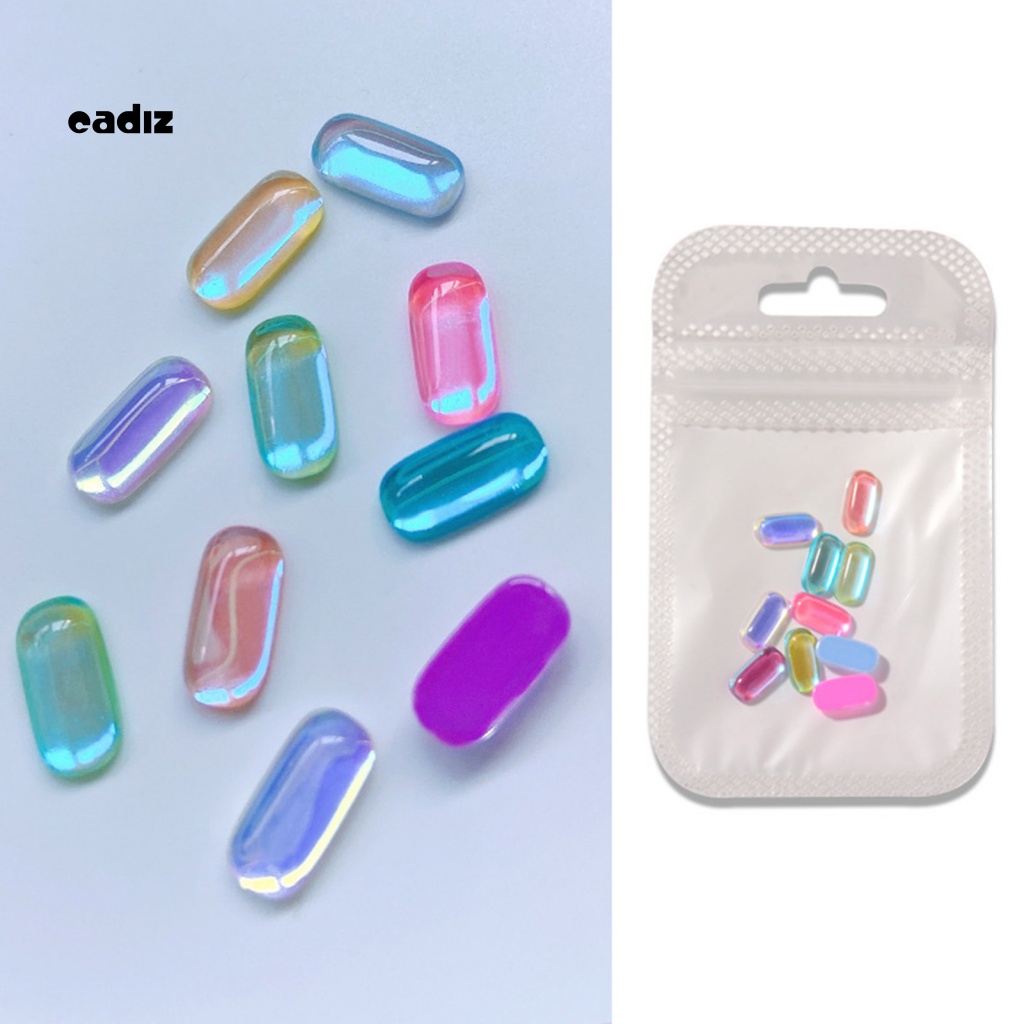 Set 10 Phụ Kiện Trang Trí Móng Tay Hình Bát Giác Đính Đá Sáng Tạo