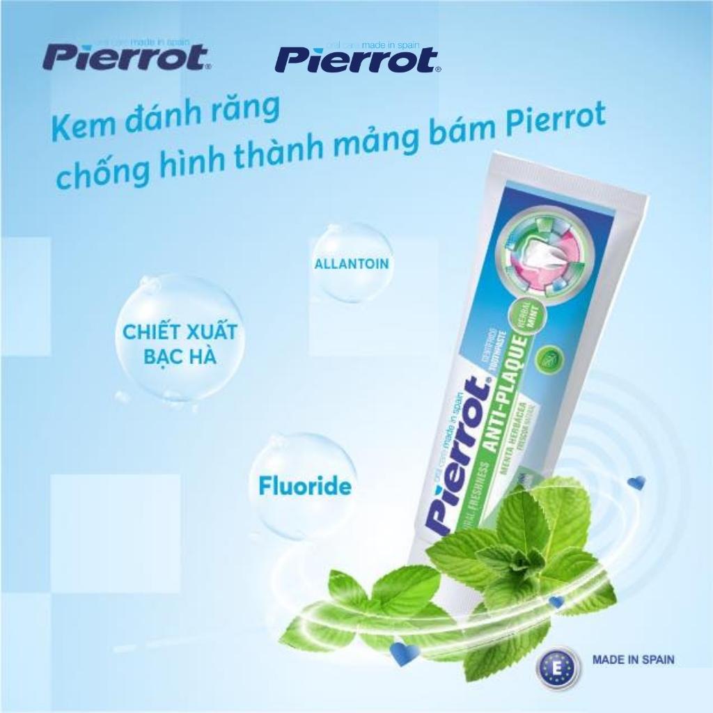 Kem Đánh Răng Ngừa Sâu Răng PIERROT Chống Hình Thành Mảng Bám Hương Bạc Hà Cho Hơi Thở Thơm Mát 75ML