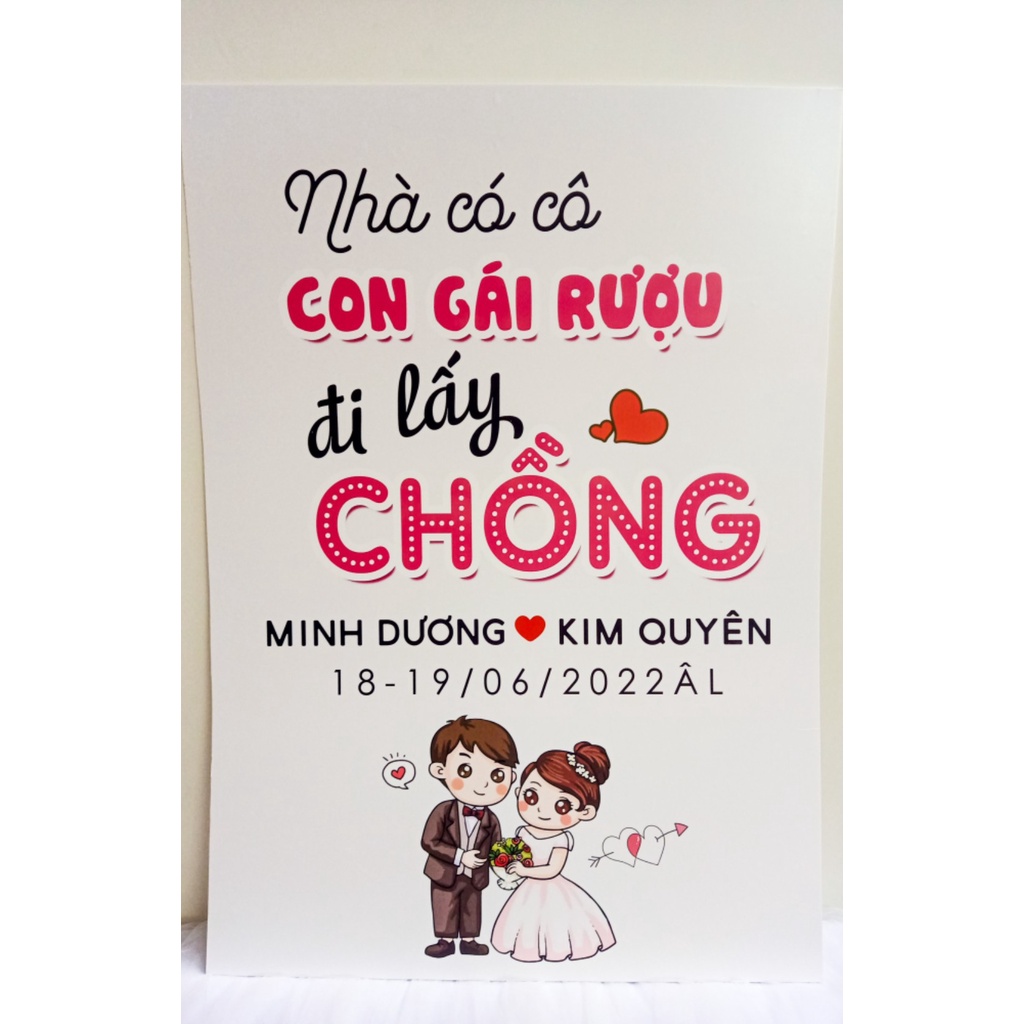 Bảng welcome đám cưới - tên cô dâu - chú rể, bảng vu quy, bảng đính hôn, phụ kiện trang trí đám cưới