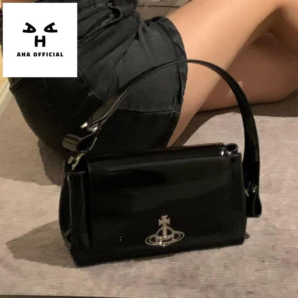 Túi đeo vai AHA official chất liệu da bóng phong cách thời trang