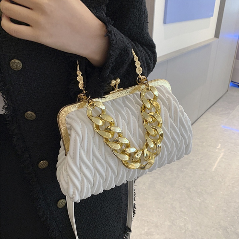 IELGY Túi Đeo Chéo Dây Xích Phong Cách Pháp Thời Trang Cho Nữ