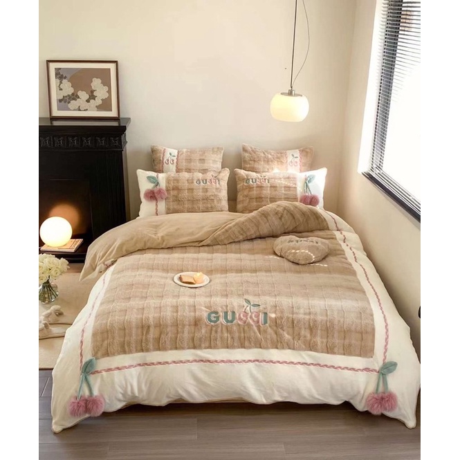 Bộ Chăn Ga Gối Nỉ Nhung Hồ Ly Hàng Nhập Khẩu Cao Cấp Mềm Mượt