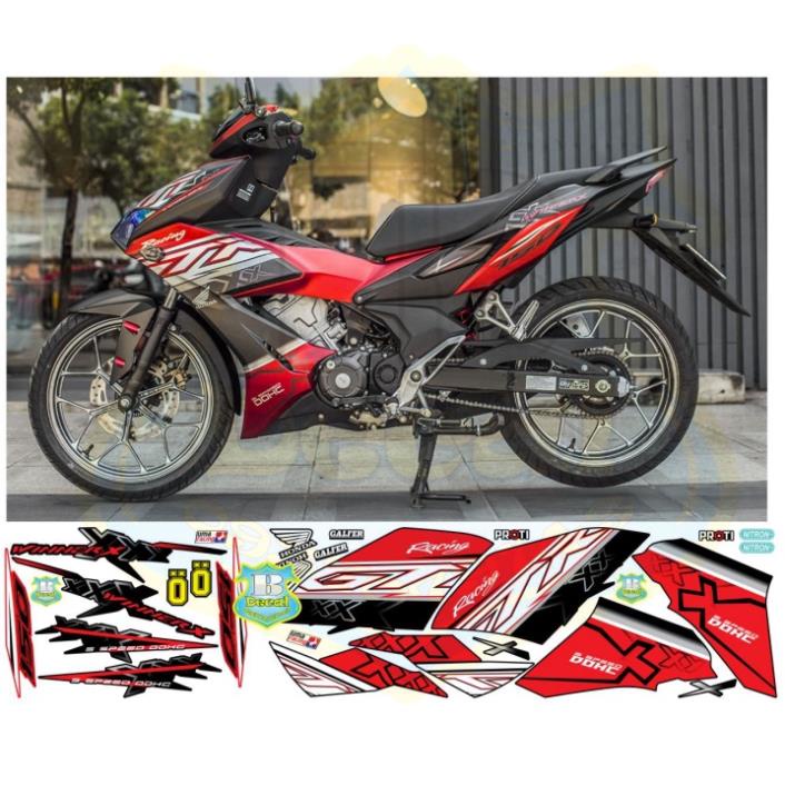 DECAL PVC 5 LỚP CHẤT LƯỢNG CAO Tem rời winner X GTR đỏ đen nhám