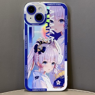 Ốp lưng iphone samsung xiaomi oppo cạnh vuông JMCase Kamisato Ayaka Hologram Anime Game Genshin Impact