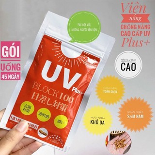 Viên uống chống nắng uv plus+ nhật bản - 45 viên