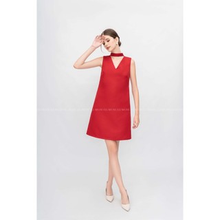 ELLAROSE Đầm đỏ thiết kế Clara thanh lịch