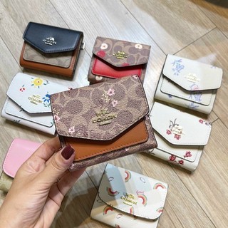 Ví ngắn Coach nắp gập full box