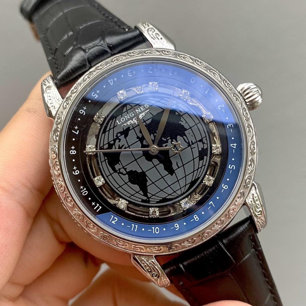 Đồng Hồ Nam L0ngines.Sapphire LA885 42mm Mặt bản đồ Máy Cơ Automatic Nhật