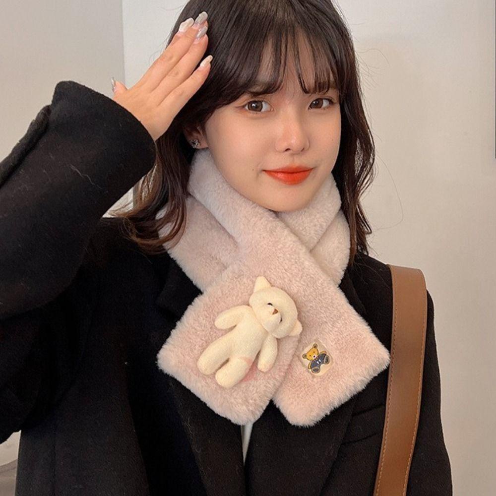 Khăn Choàng Cổ Giữ Ấm Hình Gấu Hoạt Hình Đáng Yêu Dành Cho Trẻ Em