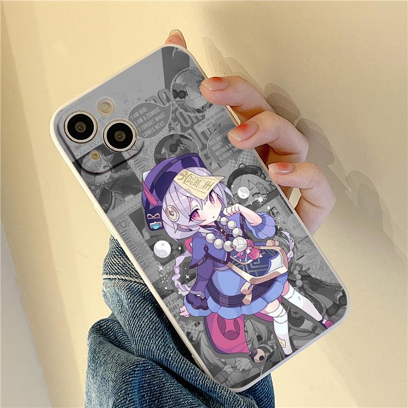 Ốp iphone cạnh vuông Qiqi Genshin Impact ốp chống sốc 6/6splus/7/7plus/8/8plus/x/xr/xs/11/12/13/14/pro/max/plus/promax
