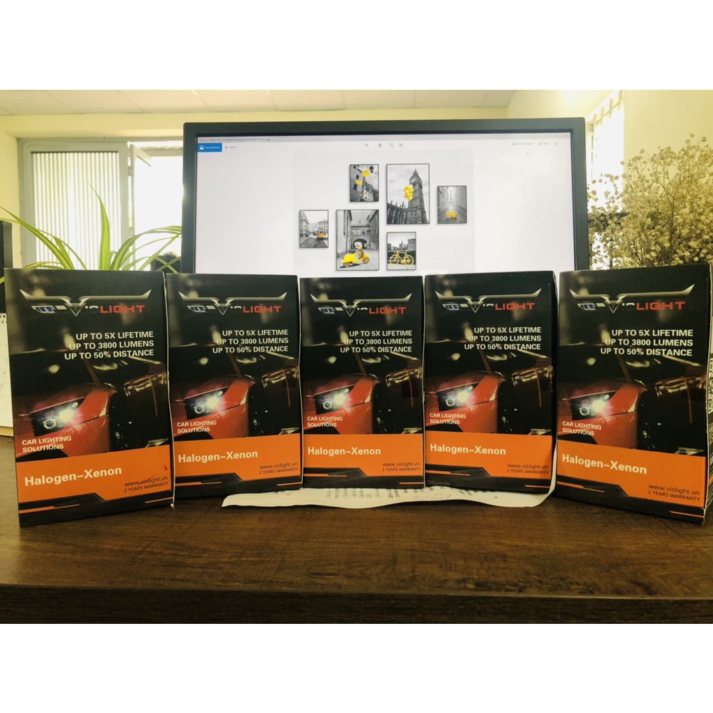 Bóng xenon chân H4 ánh sáng 4300k - 5500k hiệu Vislight công nghệ Đức cho ô tô, bảo hành 24 tháng