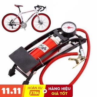 Bơm hơi đạp chân cho ôtô , xe máy , xe đạp - máy bơm hơi mini đa năng