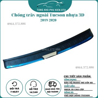 ốp chống trầy cốp ngoài xe Tucson 2019-2020, chất liệu nhựa 3D cao cấp