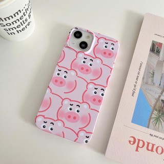 Ốp Điện Thoại Cứng Hình Heo Hồng Cho iPhone 11 12 12Pro 12Promax 13 13Pro 13Promax 14 14Pro 14Plus 14ProMax