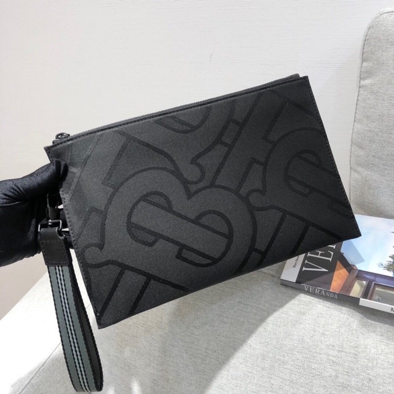 Clutch/Ví cầm tay nam da thật thời trang cao cấp logo Burberry BBR