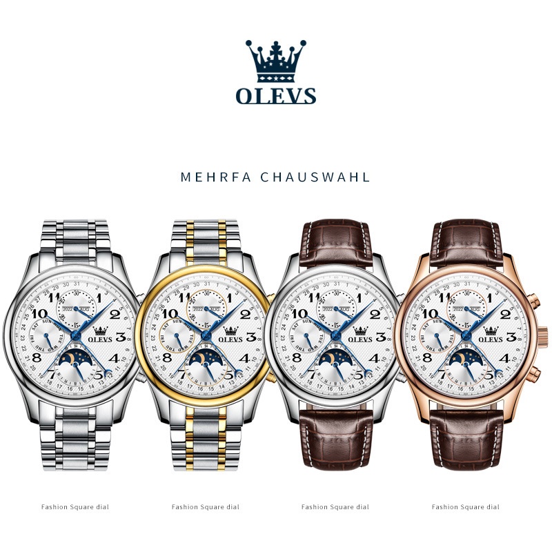 Đồng hồ nam Olevs máy cơ size 42mm,dây đeo thép không gỉ,chống nước 30m,bảo hành toàn quốc 12 tháng