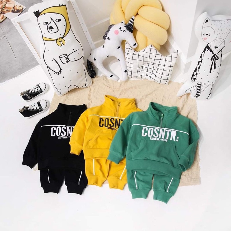 Set nỉ thu đông hàn quốc COSNTR bé trai bé gái 8-18kg