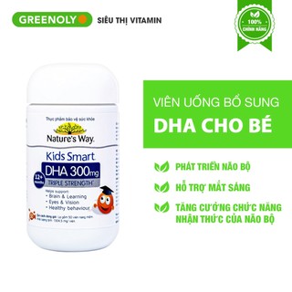 Viên Nhai Bổ Sung DHA Nature’s Way Kids Smart DHA 300mg 50 Viên cho trẻ từ 2 đến 18 tuổi hỗ trợ não bộ, tăng thị lực