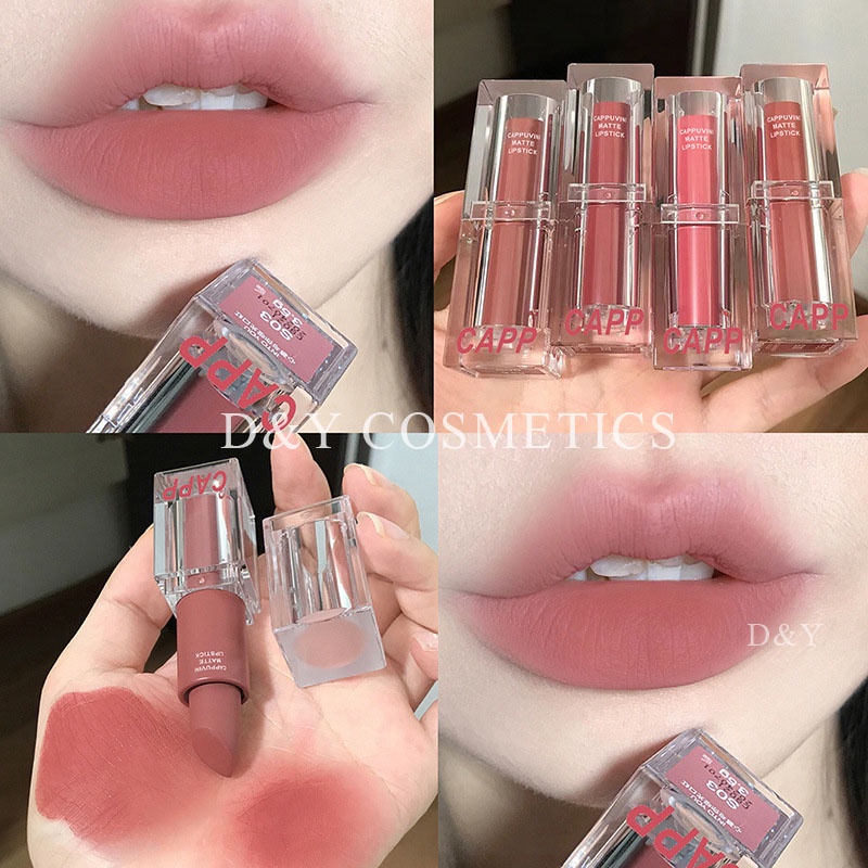 D & Y Son Môi Cappuvini Chất Nhung Lì Tự Nhiên Lâu Trôi Chống Thấm Nước Màu Nude Hàn Quốc