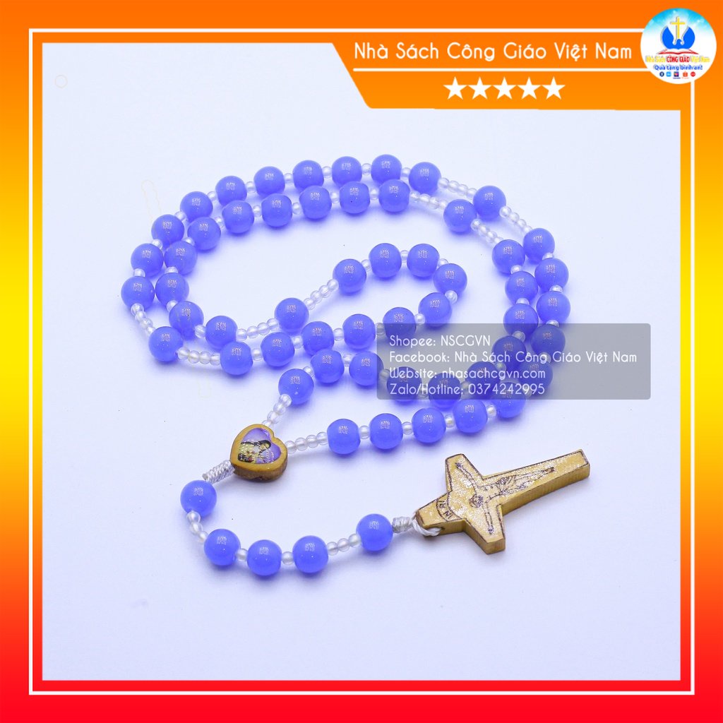 Vòng Mân Côi - Chuỗi Tràng hạt 50 đá thường 8ly NS89-4 Quà tặng Công Giáo, GIÁNG SINH, Lễ quan thầy, sinh nhật