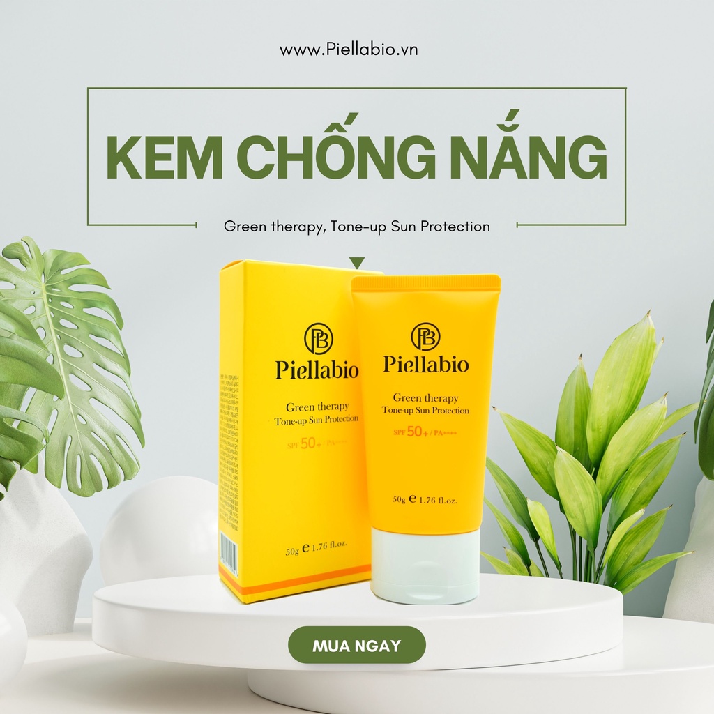 Kem chống nắng Piellabio - Tone-up Sun Protection / Green therapy nâng tông da - 50ml