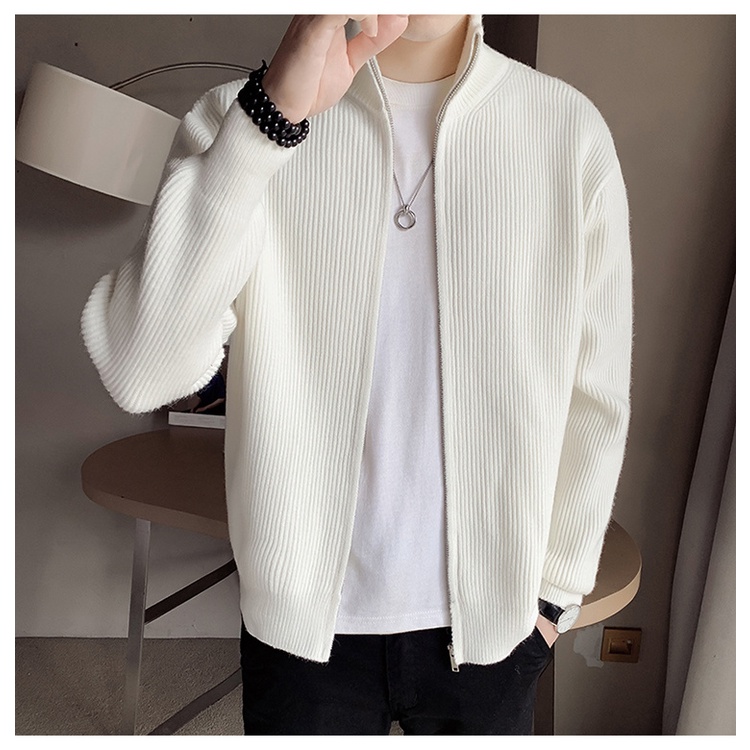 Áo Khoác Cardigan Cổ Đứng Phong Cách Hàn Quốc Thời Trang Thu Đông 2022 Cho Nam
