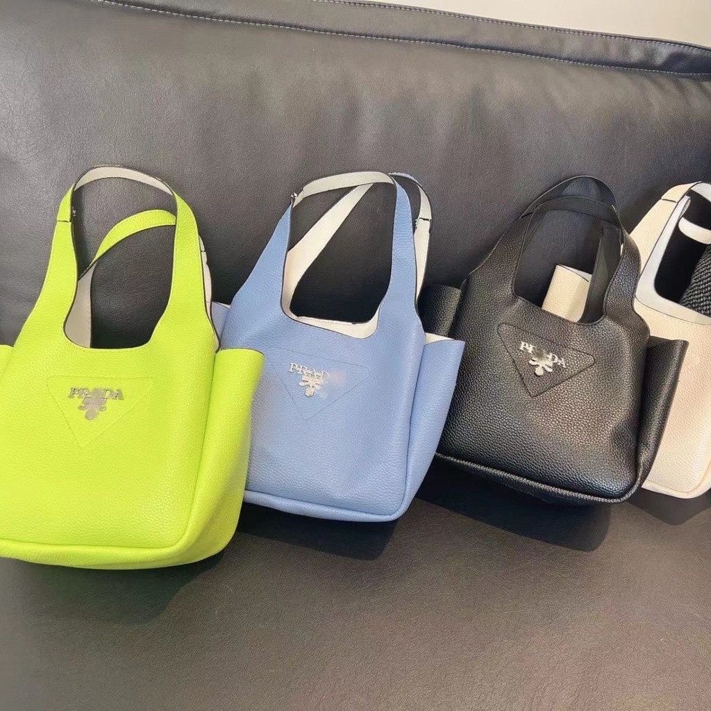 GZW5 PRADA mini vegetable basket bag inverted triangle bucket bag retro trendy upscale handbag
