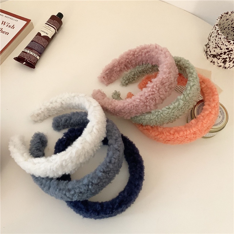 Băng Đô Cài Tóc Lông Cừu Nhiều Màu Sắc Thời Trang Dành Cho Nữ