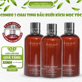 Combo 3 chai tinh dầu bưởi, xịt bưởi kích mọc tóc nhanh dài, giảm rụng tóc Vijully, tặng kèm quà xinh