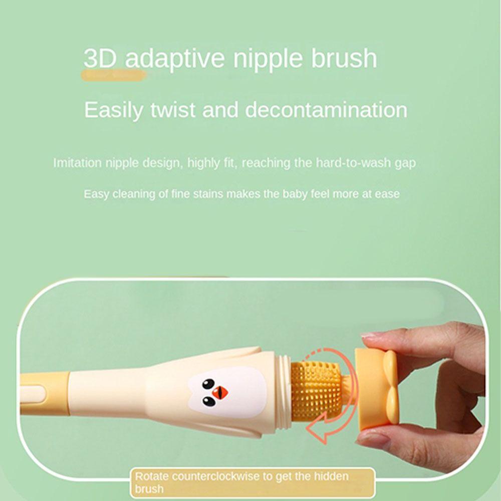 Cọ Rửa Bình Sữa / Núm Vú Giả / Núm Vú Giả Bằng Silicone Xoay 360 Độ Hình Chim Cánh Cụt Hoạ