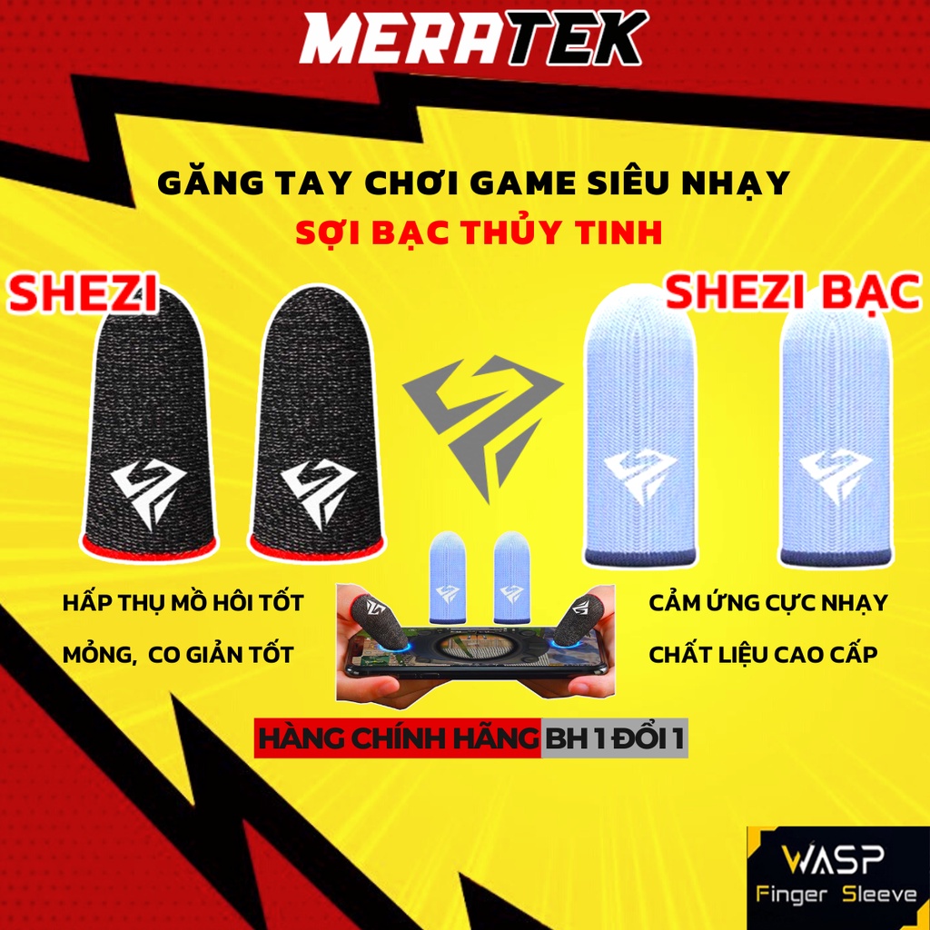 Găng Tay Chơi Game Ff Pubg Liên Quân Shezi Bạc Sợi Thủy Tinh Cao Cấp Bao Tay Chơi Game Chống Mồ Hôi, Siêu Nhạy-MeraTek