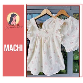 Set mặc nhà - bộ ngủ tay cánh tiên quần ngắn bèo vải xô muslin  xịn xò mềm mại, hình thỏ đáng yêu, form rộng thoải mái
