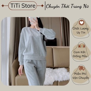 Bộ nỉ thu đông thể thao cho nữ nhiều màu