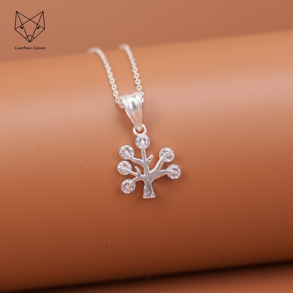 Dây Chuyền Bạc Ta Cao Cấp CaoBac Silver Thiết Kế Hình Cây Lạ Mắt, Độc Đáo Tinh Tế Dành Tặng Riêng Cho Bạn Gái