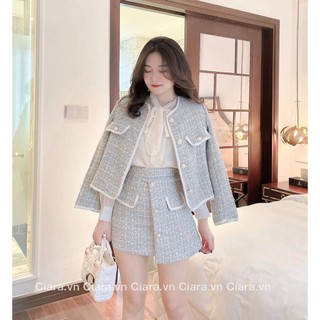 Set dạ xanh cúc ngọc