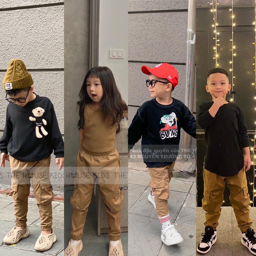 Quần jogger kaki túi hộp bé trai, quần dài cho bé THE HOUSE KIDS